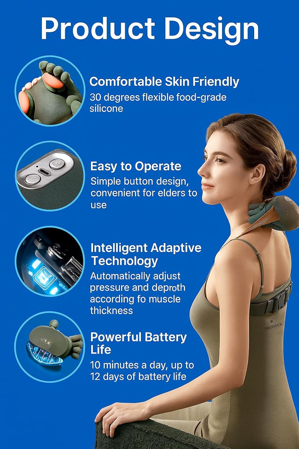Bionic Heated Massager, Electric Deep