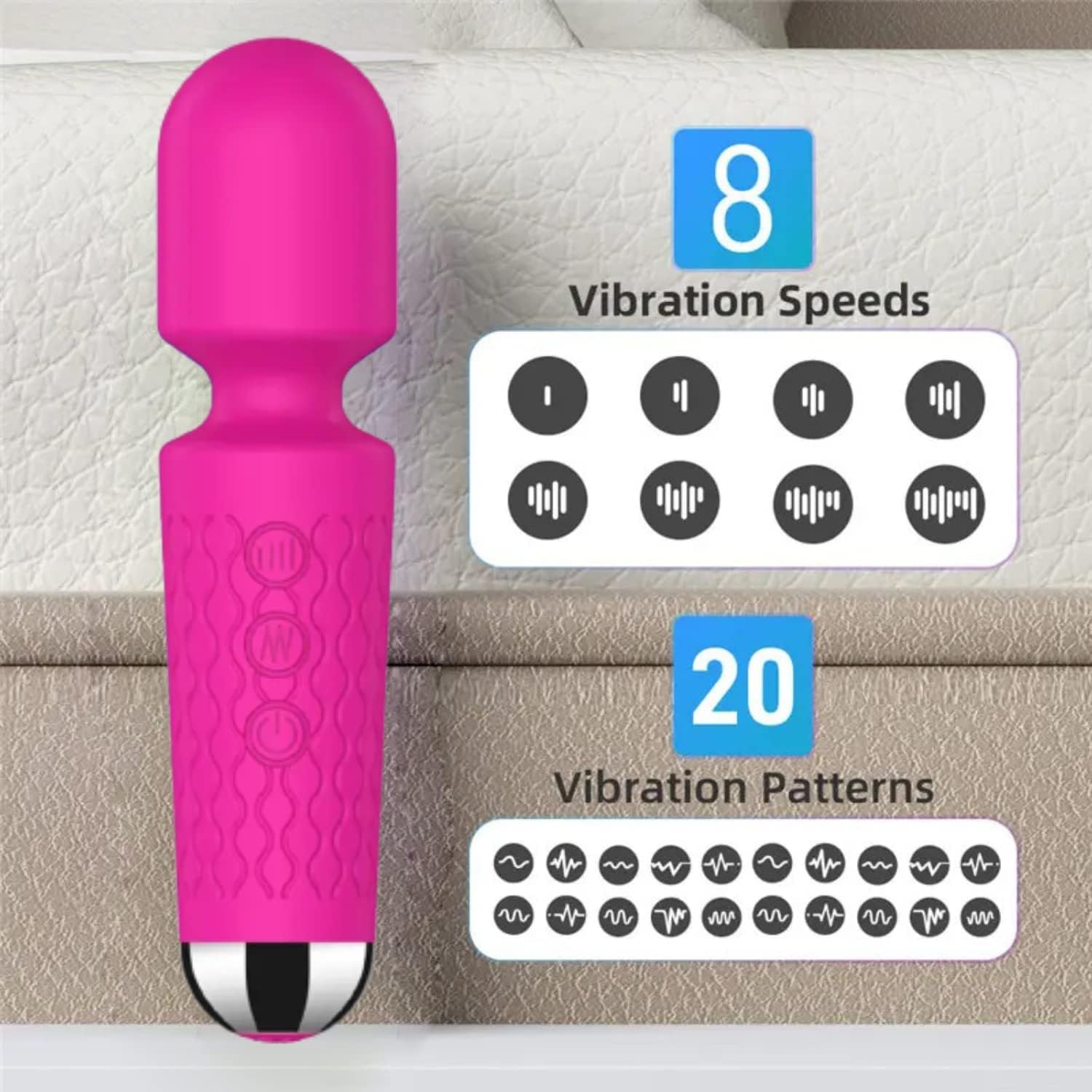 Rechargeable Body Massager – 10 Vibration Modes, Cordless & Portable