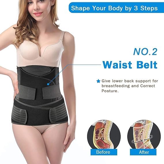 Postpartum Abdominal Support Belt – 3-in-1 C-Section Recovery & Belly Wrap for Women