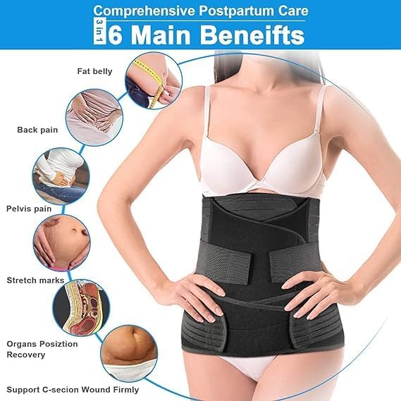 Postpartum Abdominal Support Belt – 3-in-1 C-Section Recovery & Belly Wrap for Women