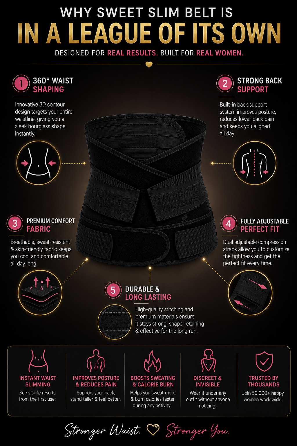 Postpartum Abdominal Support Belt – 3-in-1 C-Section Recovery & Belly Wrap for Women