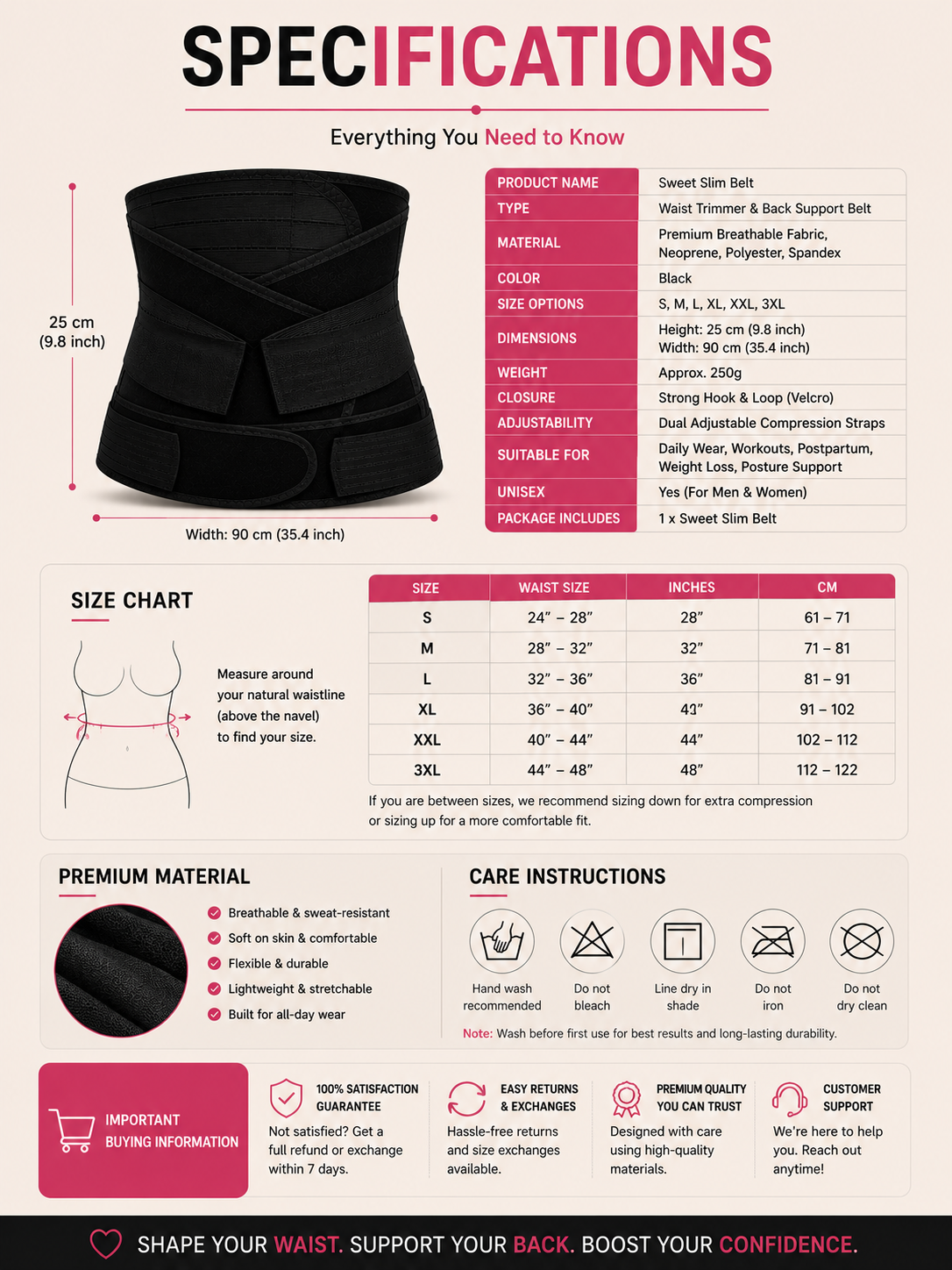 Postpartum Abdominal Support Belt – 3-in-1 C-Section Recovery & Belly Wrap for Women